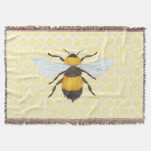 Abeille jaune et peigne à miel Jeter la couverture