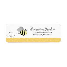 Abeille jaune gris Étiquettes de adresse personnal