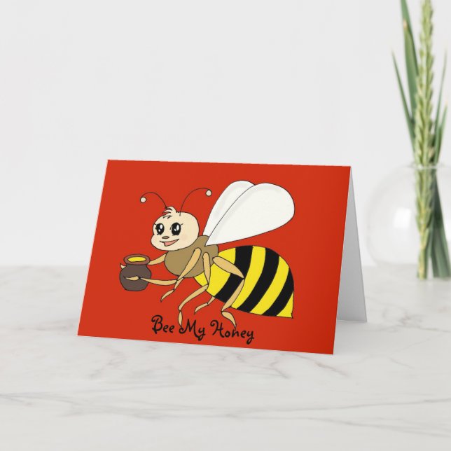 Abeille ma carte de Saint-Valentin de miel (Devant)