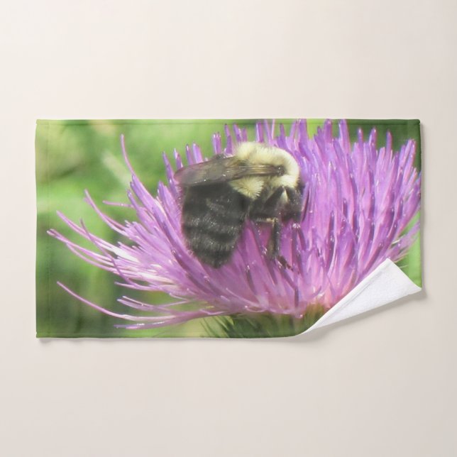 Abeille sur chardon (Serviette à main)