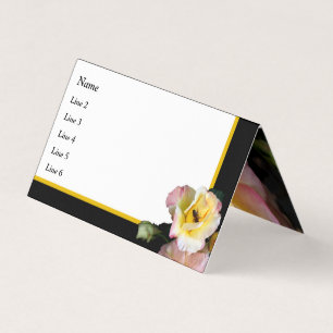 Abeille sur rose rose Yellow Roses Carte de visite