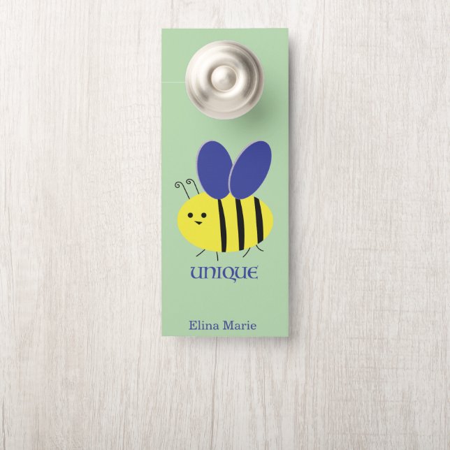 Abeille unique et abeille Affichette de porte endo (Sur le bouton)