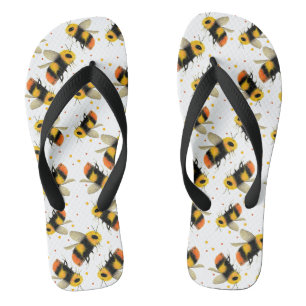 Abeilles aquarelles et tongs Pois