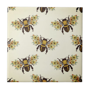 Abeilles de miel Brown Beige Or Carreaux en céra