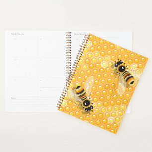 Abeilles de miel sur un Motif de nid d'abeille