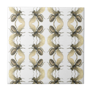 Abeilles en Brown or   Carreaux en céramique