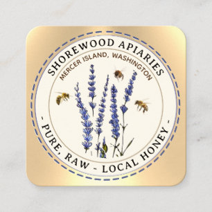 Abeilles et Lavender Miel Carte de visite ivoire