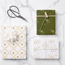 Abeilles et ruches enveloppant du papier Assortime
