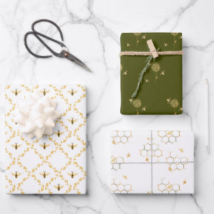 Abeilles et ruches enveloppant du papier Assortime