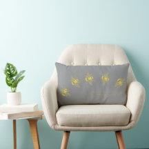 Abeilles jaunes Gris Lumbar Coussin