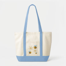Abeilles mignonnes à fleurs blanches dans un Sac f
