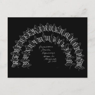 abekedäre Alphabete Kalligrafie zyrillisch Postkarte