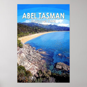 Abel Tasman Nationalpark Neuseeland Vintag Poster