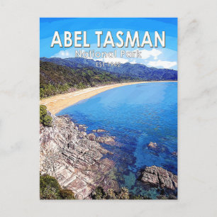 Abel-Tasman-Nationalpark Neuseeland Vintage Postkarte