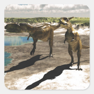 Abelisaurus 2 quadratischer aufkleber