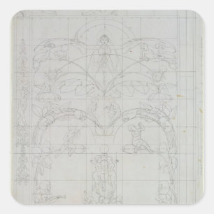 Abend, 1803 quadratischer aufkleber