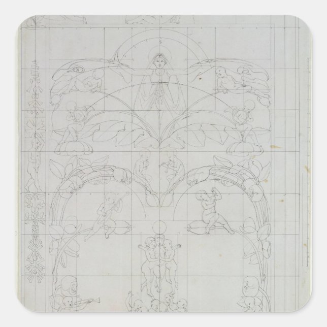 Abend, 1803 quadratischer aufkleber (Vorderseite)