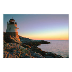 Abend am Schloss-Hügel-Leuchtturm Fotodruck