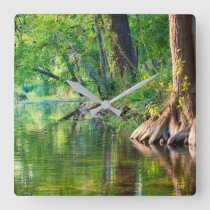 Abend auf Cypress Creek Quadratische Wanduhr