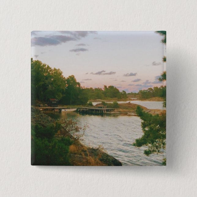 Abend auf dem schwedischen Archipel Button (Vorderseite)