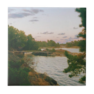 Abend auf dem schwedischen Archipel Fliese