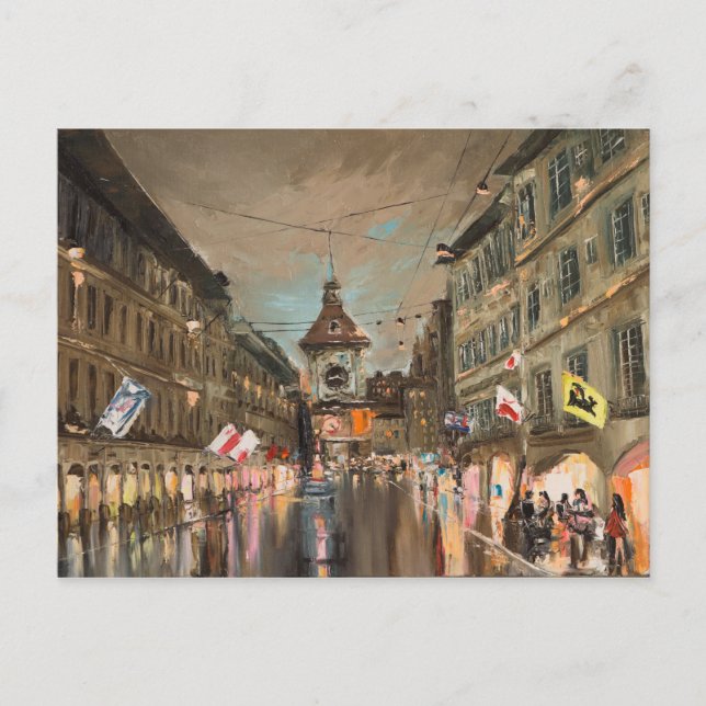 Abend auf Kramgasse Postkarte (Vorderseite)