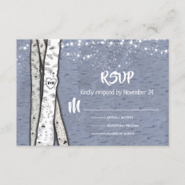Abend Birch Tree Hochzeit Tinkle Lichter UAWG RSVP Karte