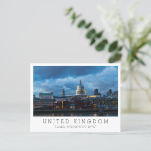 Abend Blick auf St. Paul's Cathedral. London Postkarte