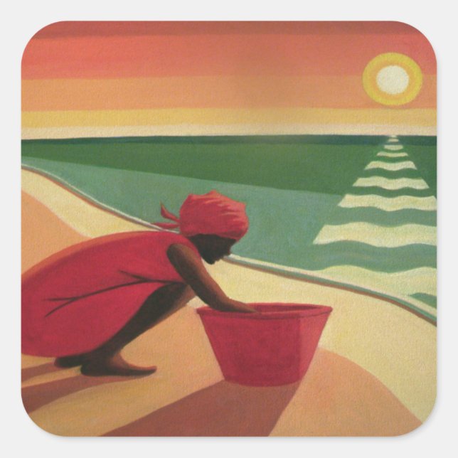 Abend Calm 2003 Quadratischer Aufkleber (Vorderseite)