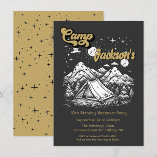 Abend Camping Woodland Geburtstagsparty Einladung