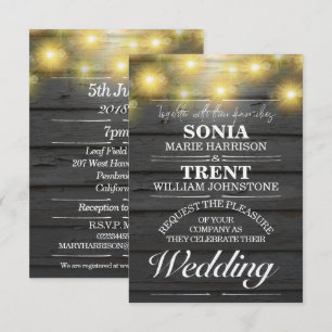Abend Country Rustic Weatherboards Hochzeit Einladung