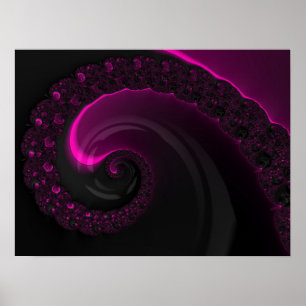 Abend Dawn Magenta Spirituelles Fraktal Kunst Poster
