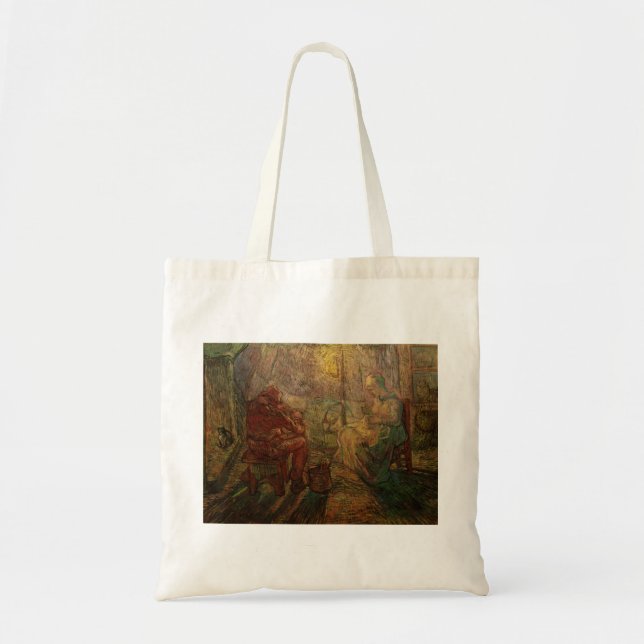Abend - Die Uhr von Vincent van Gogh Tragetasche (Vorne)
