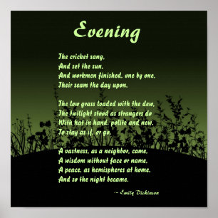 Abend, Emily Dickinson Poster