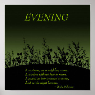 Abend; Emily Dickinson Poster
