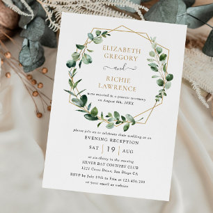 Abend Empfang Greenery Geometric Wedding Einladung
