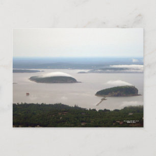 Abend Fog on Bar Harbour Islands Postcard Postkarte