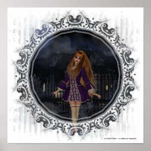 Abend Gotische Fantasie-Redhead-Girl-Poster Poster