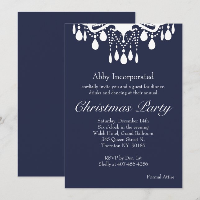 Abend Grand Ballroom Weihnachten Party Einladung (Vorne/Hinten)