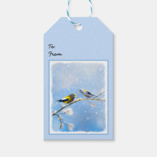 Abend Grosbeak Malerei - Niedliche Original Hunde  Geschenkanhänger