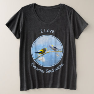 Abend Grosbeak Malerei - Niedliche Original Hunde  Große Größe T-Shirt