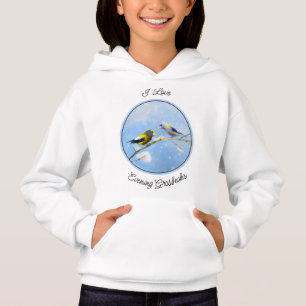 Abend Grosbeak Malerei - Niedliche Original Hunde Hoodie