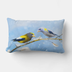 Abend Grosbeak Malerei - Niedliche Original Hunde  Lendenkissen