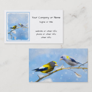 Abend Grosbeak Malerei - Niedliche Original Hunde  Visitenkarte