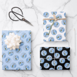 Abend Grosbeak Wintergemälde Original Vogelkunst Geschenkpapier Set