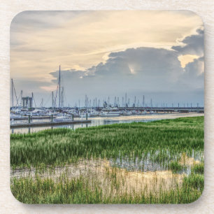 Abend im Hafen von Charleston Getränkeuntersetzer
