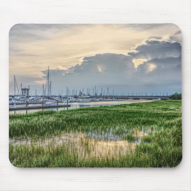 Abend im Hafen von Charleston Mousepad (Vorne)