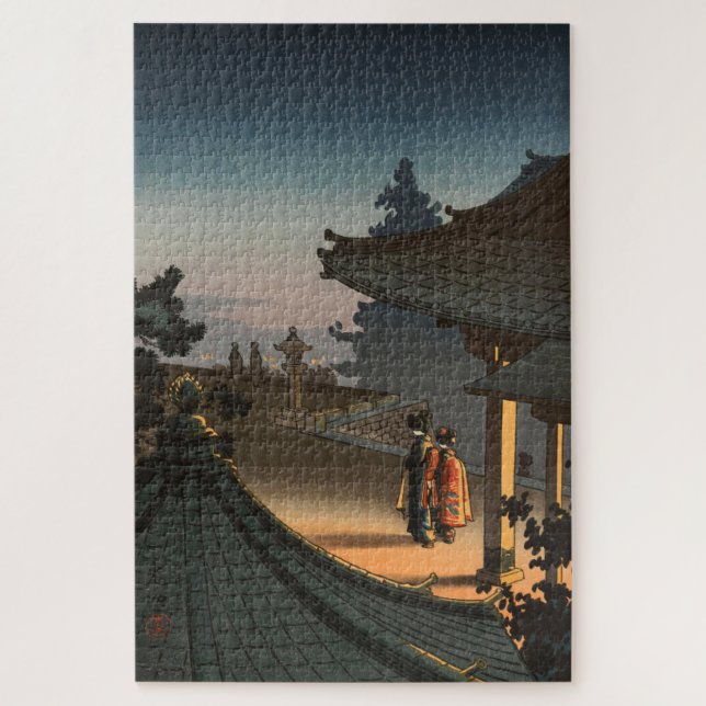 Abend im Tempel Midera von Tsuchiya Koitsu (Vertikal)