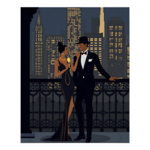 Abend in der Stadt Poster