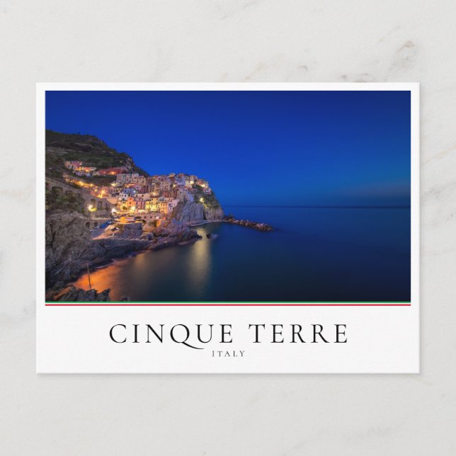 Abend in Manarola Stadt, Cinque Terre, Italien Postkarte (Vorderseite)